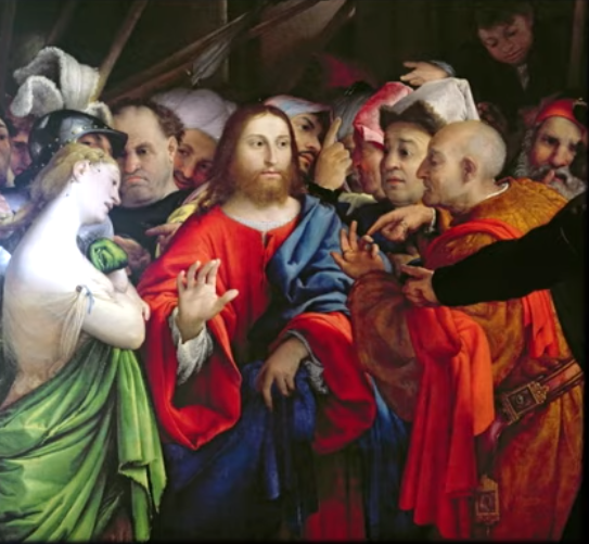 Cinquième dimanche de Carême – La femme adultère de Lorenzo Lotto