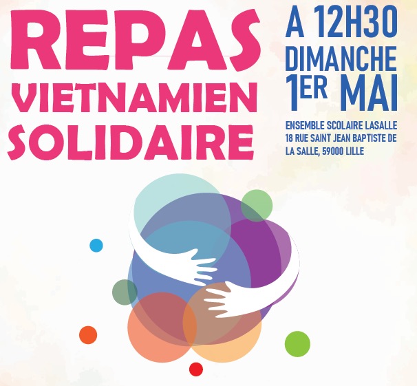 Repas solidaire au profit de l’orphelinat vietnamien Hoa Huê – 1er mai à Lille