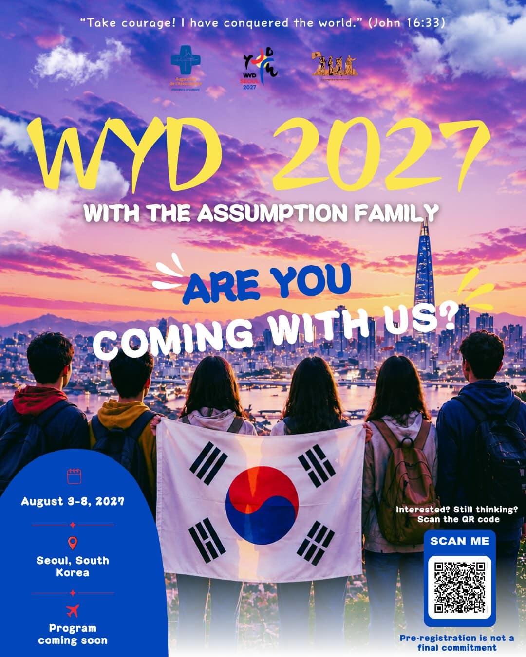 Let’s go to WYD 2027 in Seoul! Pre-registration is now open